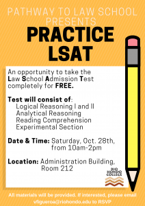 photo of practice LSAT flyer