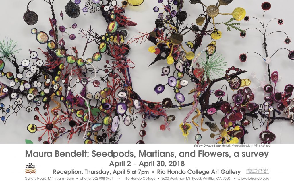 Maura Bendett: Seedpods, Martians, and Flowers, a survey poster